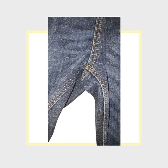 zara basics z1975 denim high rise ruffle waist ankle jeans size 2 - Picture 6 of 7